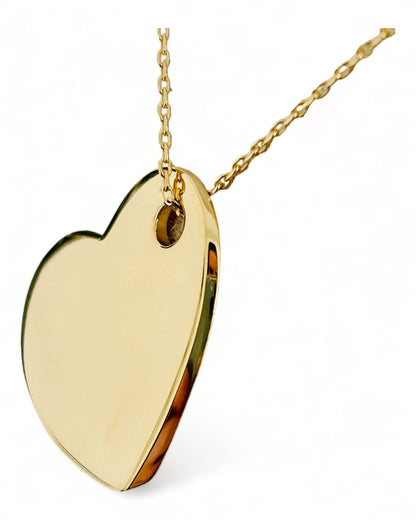 Collier Grand Cœur Facette gold