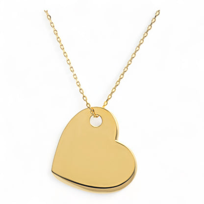 Collier Grand Cœur Facette gold